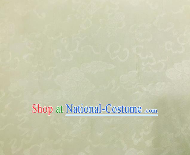 Asian Chinese Classical Auspicious Clouds Pattern Design Light Green Brocade Jacquard Fabric Traditional Cheongsam Silk Material