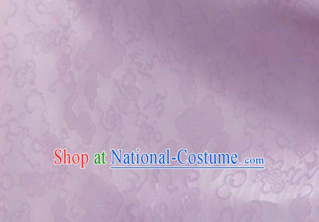 Asian Chinese Classical Auspicious Clouds Pattern Design Lilac Brocade Jacquard Fabric Traditional Cheongsam Silk Material