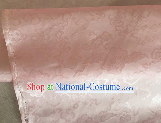 Asian Chinese Classical Auspicious Clouds Pattern Design Light Pink Brocade Jacquard Fabric Traditional Cheongsam Silk Material