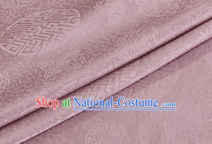 Asian Chinese Classical Longevity Pattern Design Deep Pink Brocade Jacquard Fabric Traditional Cheongsam Silk Material