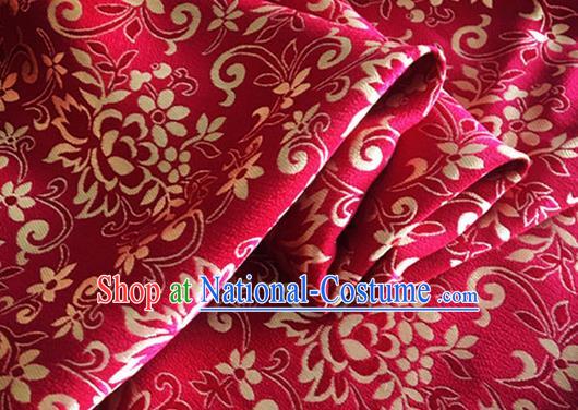 Asian Chinese Classical Twine Pattern Design Wine Red Brocade Jacquard Fabric Traditional Cheongsam Silk Material