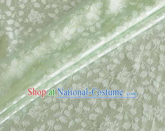 Asian Chinese Classical Jacquard Pattern Design Light Green Brocade Fabric Traditional Cheongsam Silk Material