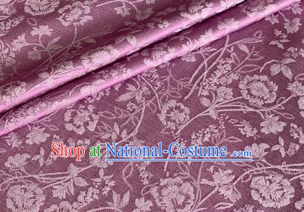 Asian Chinese Classical Jacquard Peony Pattern Design Purple Brocade Fabric Traditional Cheongsam Silk Material