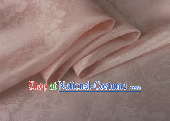 Asian Chinese Classical Rose Pattern Design Light Pink Silk Fabric Traditional Cheongsam Material