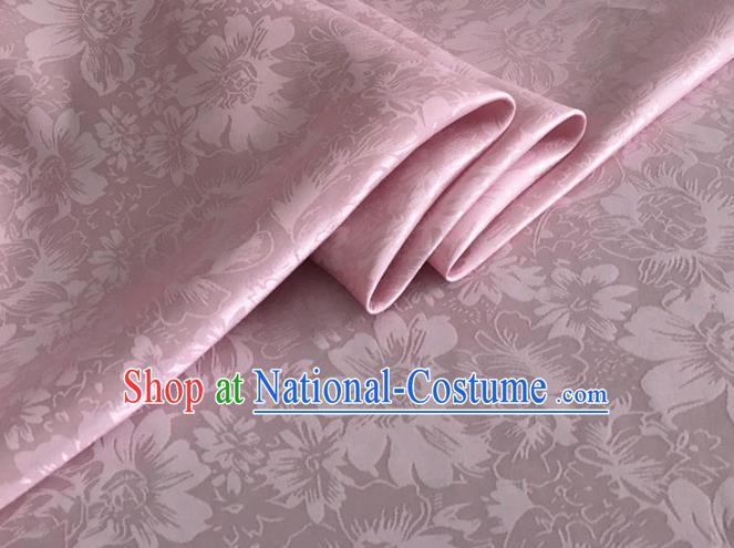 Asian Chinese Classical Rose Pattern Design Pink Silk Fabric Traditional Cheongsam Material