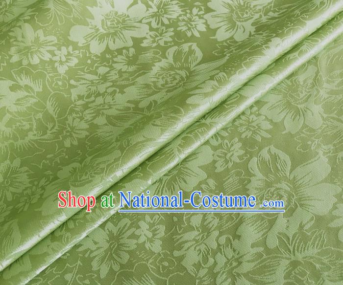 Asian Chinese Classical Rose Pattern Design Green Silk Fabric Traditional Cheongsam Material