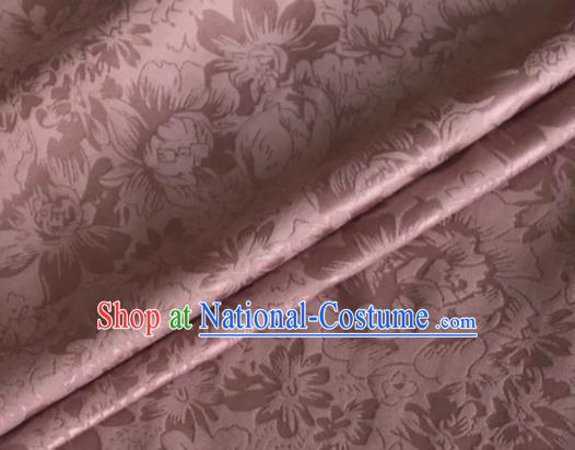 Asian Chinese Classical Rose Pattern Design Deep Pink Silk Fabric Traditional Cheongsam Material