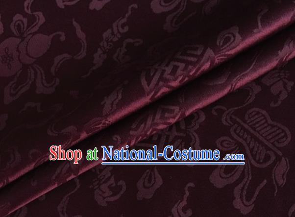 Asian Chinese Classical Ribbon Calabash Pattern Design Amaranth Silk Fabric Traditional Cheongsam Material