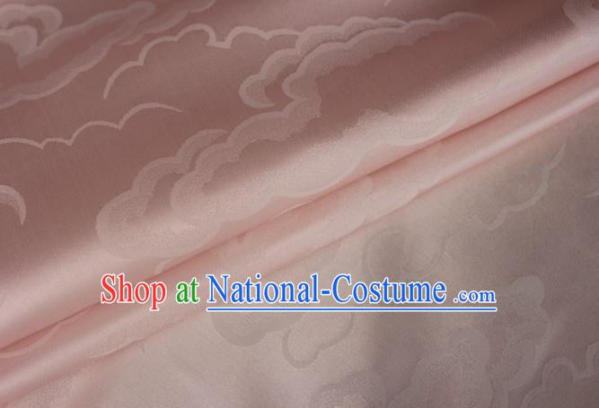 Asian Chinese Classical Cloud Pattern Design Light Pink Silk Fabric Traditional Cheongsam Brocade Material