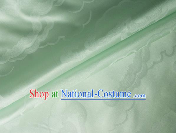 Asian Chinese Classical Cloud Pattern Design Light Green Silk Fabric Traditional Cheongsam Brocade Material