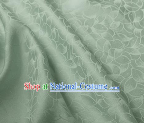 Asian Chinese Classical Lotus Petals Pattern Design Light Green Silk Fabric Traditional Cheongsam Brocade Material