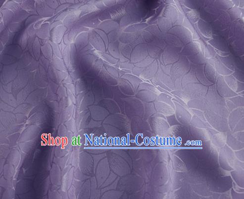 Asian Chinese Classical Lotus Petals Pattern Design Lilac Silk Fabric Traditional Cheongsam Brocade Material