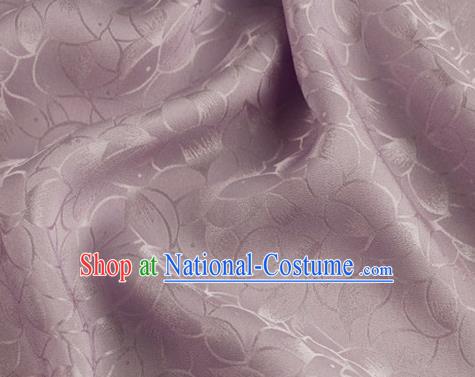 Asian Chinese Classical Lotus Petals Pattern Design Light Purple Silk Fabric Traditional Cheongsam Brocade Material