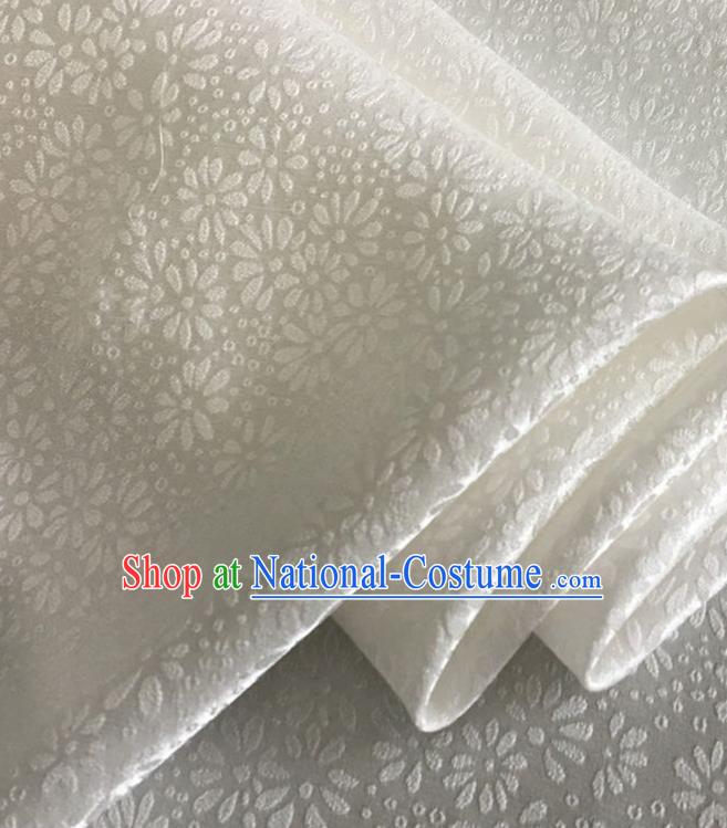 Asian Chinese Classical Jacquard Pattern Design White Brocade Fabric Traditional Cheongsam Silk Material