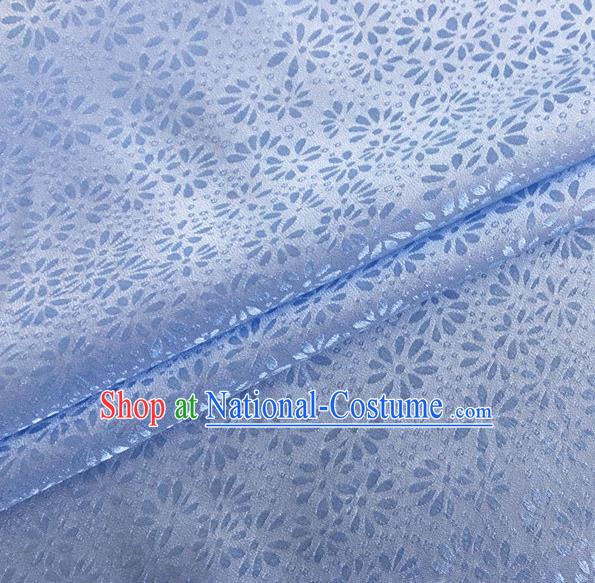 Asian Chinese Classical Jacquard Pattern Design Light Blue Brocade Fabric Traditional Cheongsam Silk Material