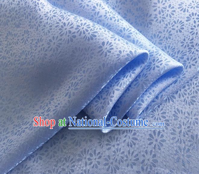 Asian Chinese Classical Jacquard Pattern Design Light Blue Brocade Fabric Traditional Cheongsam Silk Material