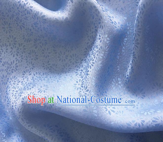 Asian Chinese Classical Jacquard Pattern Design Light Blue Brocade Fabric Traditional Cheongsam Silk Material