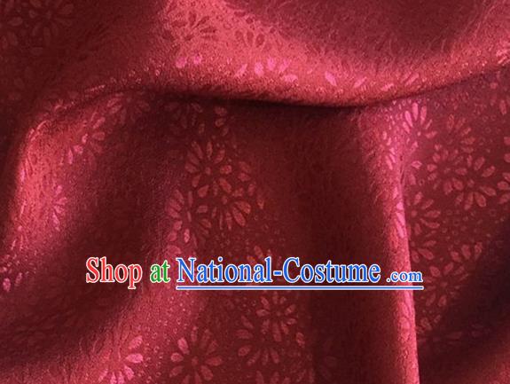 Asian Chinese Classical Jacquard Pattern Design Wine Red Brocade Fabric Traditional Cheongsam Silk Material