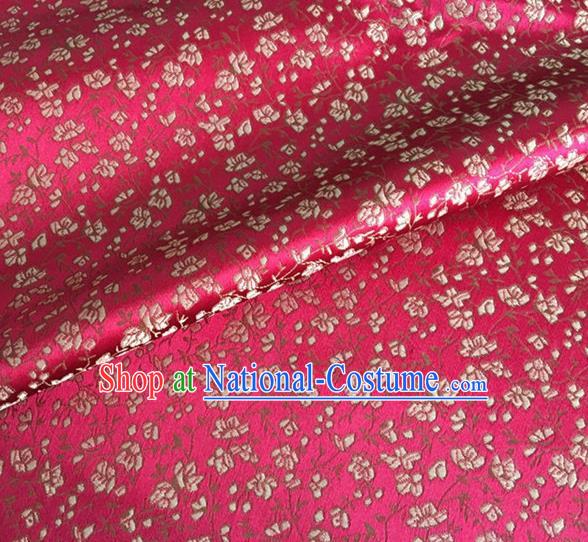 Asian Chinese Classical Pepper Flowers Pattern Design Rosy Brocade Fabric Traditional Cheongsam Silk Material