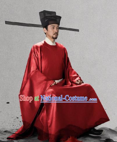 Traditional Chinese Ancient Song Dynasty Emperor Clothing Drama Royal Nirvana Xiao Jian Costumes and Hat for Men