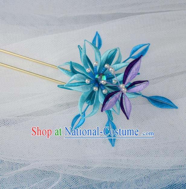 Chinese Traditional Purple Butterfly Flower Hairpin Handmade Hanfu Hair Accessories for Women