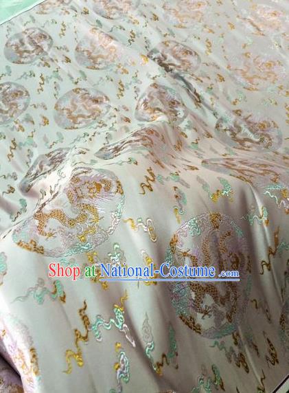 Asian Chinese Classical Cloud Dragon Pattern Design Pink Silk Fabric Traditional Nanjing Brocade Material