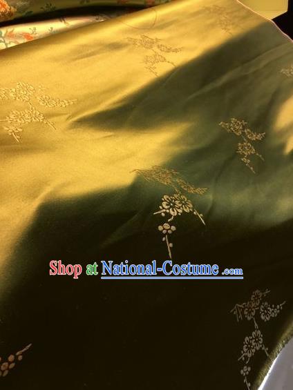 Asian Chinese Classical Plum Blossom Pattern Design Golden Silk Fabric Traditional Nanjing Brocade Material