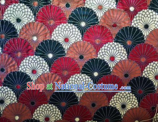 Asian Chinese Classical Chrysanthemum Pattern Design Silk Fabric Traditional Nanjing Brocade Material