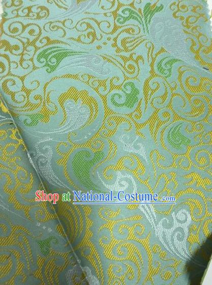 Asian Chinese Classical Pattern Design Light Green Silk Fabric Traditional Nanjing Brocade Material