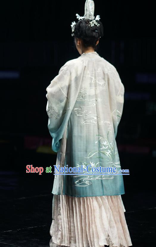 Traditional Chinese Ancient Palace Lady Embroidered Dress Song Dynasty Royal Princess Costumes for Women