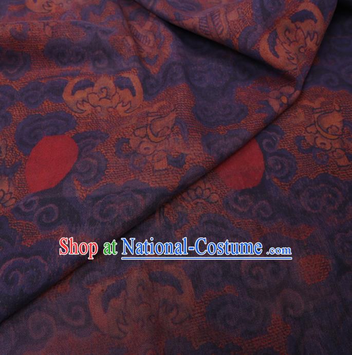 Chinese Cheongsam Classical Sunrise Pattern Design Khaki Watered Gauze Fabric Asian Traditional Silk Material