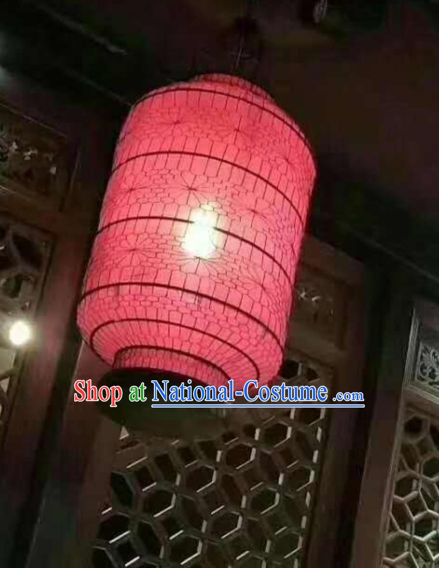 Free Worldwide Delivery Tube Shape Traditional Pink Chinese Classical Handmade Iron Mesh Lantern Palace Lanterns