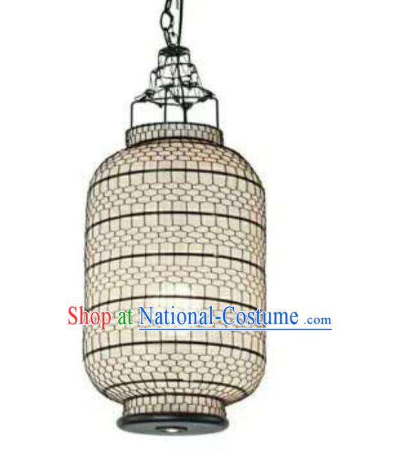 Free Worldwide Delivery Tube Shape Traditional White Chinese Classical Handmade Iron Mesh Lantern Palace Lanterns