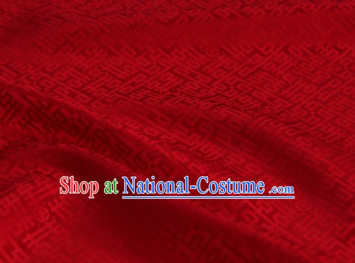 Chinese Classical Happiness Character Pattern Design Red Mulberry Silk Fabric Asian Traditional Cheongsam Silk Material