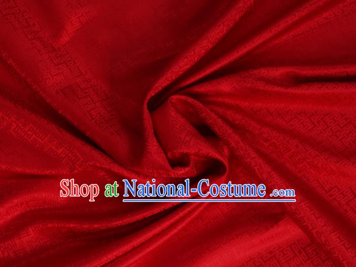 Chinese Classical Happiness Character Pattern Design Red Mulberry Silk Fabric Asian Traditional Cheongsam Silk Material