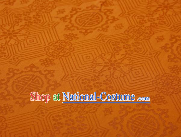 Chinese Classical Pattern Design Orange Mulberry Silk Fabric Asian Traditional Cheongsam Silk Material