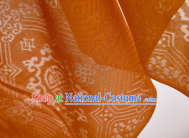 Chinese Classical Pattern Design Orange Mulberry Silk Fabric Asian Traditional Cheongsam Silk Material