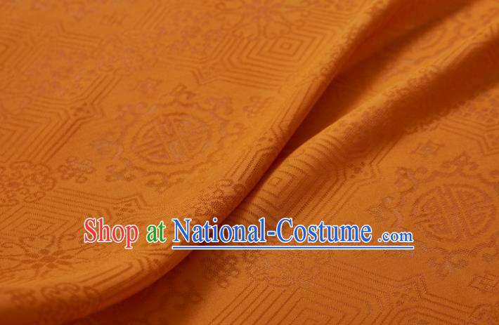 Chinese Classical Pattern Design Orange Mulberry Silk Fabric Asian Traditional Cheongsam Silk Material