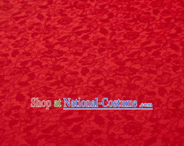 Chinese Classical Twine Flowers Pattern Design Red Mulberry Silk Fabric Asian Traditional Cheongsam Silk Material