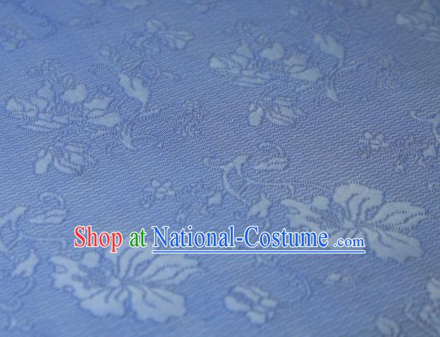 Chinese Classical Flowers Pattern Design Light Blue Mulberry Silk Fabric Asian Traditional Cheongsam Silk Material