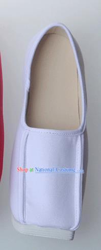 Chinese Traditional Ming Dynasty Taoist White Shoes Handmade Hanfu Shoes Ancient Scholar Shoes for Men