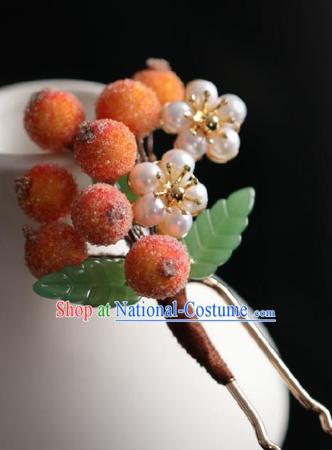 Chinese Handmade Ming Dynasty Princess Berry Hairpins Ancient Hanfu Hair Accessories for Women