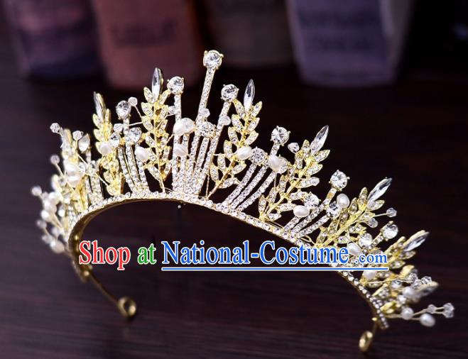 Top Handmade Bride Crystal Royal Crown Wedding Hair Accessories for Women