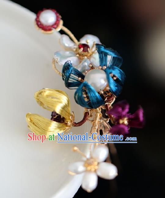 Chinese Handmade Ming Dynasty Queen Flowers Hairpins Ancient Hanfu Hair Accessories for Women