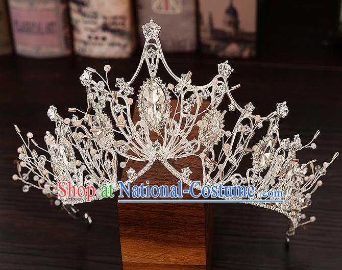 Top Handmade Princess Crystal Royal Crown Wedding Bride Hair Accessories for Women