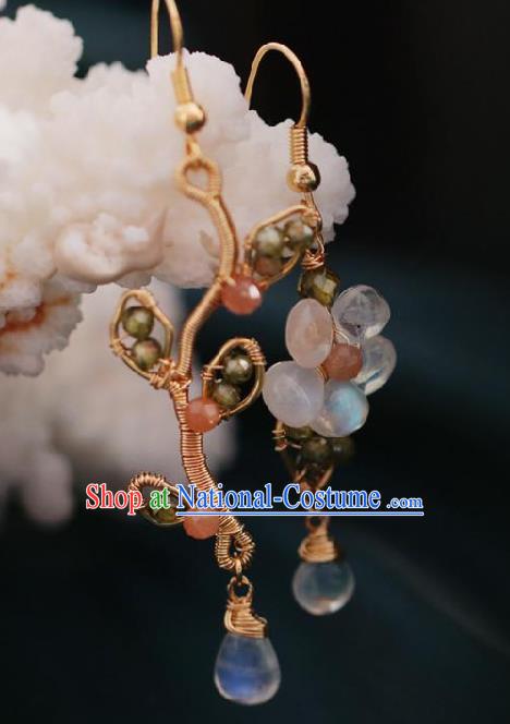 Chinese Traditional Hanfu Tassel Earrings Handmade Ear Jewelry Accessories for Women