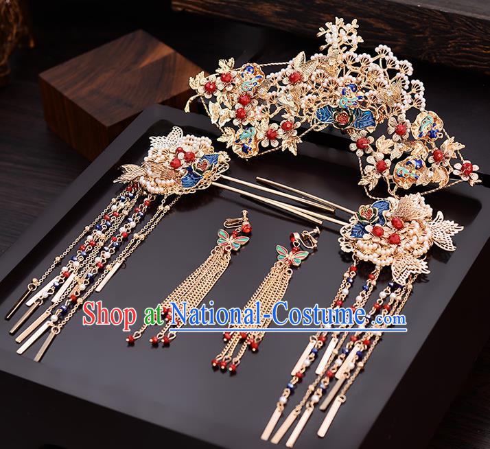 Chinese Traditional Wedding Pine Hair Comb Hairpins Handmade Bride Hair Accessories for Women