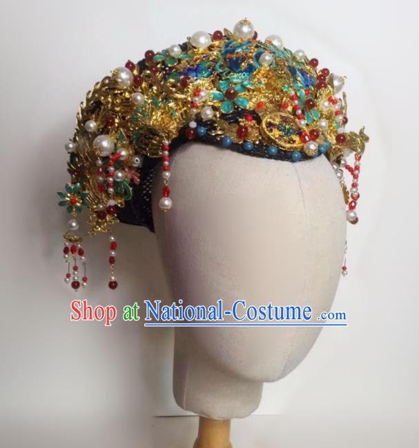 Chinese Handmade Qing Dynasty Court Hat Phoenix Coronet Hat Ancient Empress Hair Accessories for Women