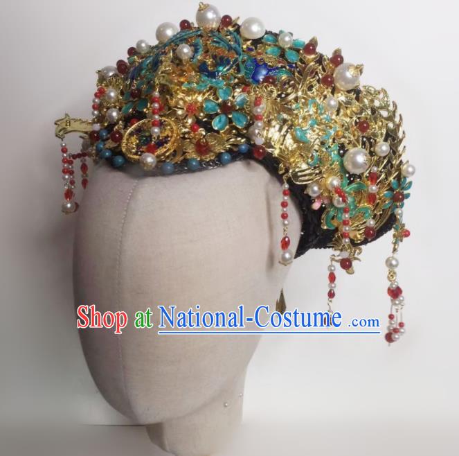 Chinese Handmade Qing Dynasty Court Hat Phoenix Coronet Hat Ancient Empress Hair Accessories for Women