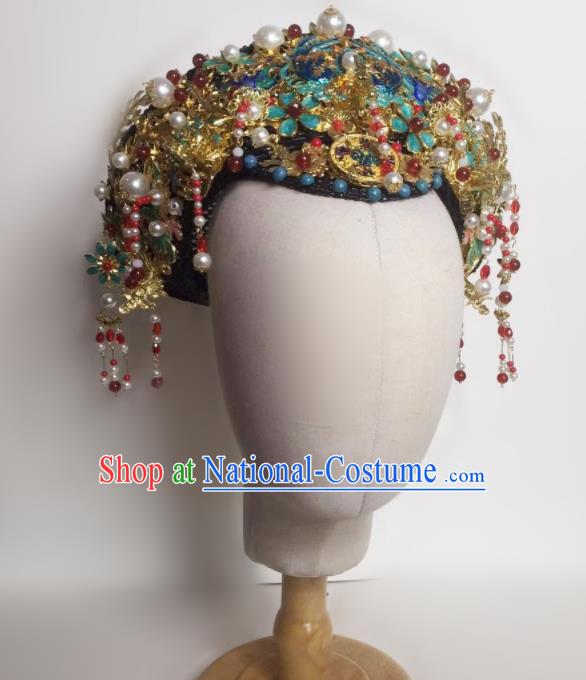 Chinese Handmade Qing Dynasty Court Hat Phoenix Coronet Hat Ancient Empress Hair Accessories for Women